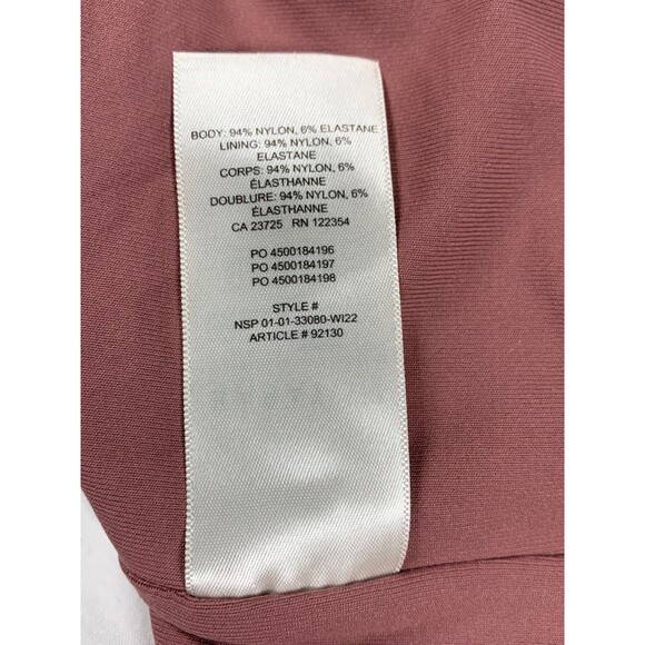 Babaton Aritzia Contour Top Womens M Rosy Brown Deep V Plunge Long Sleeve Fitted - Picture 8 of 8